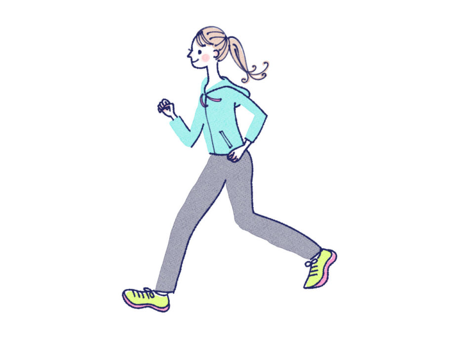 走る女性